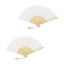 2PCS Hand Fan Bamboo Handheld Folding Fans Diy Decorative Party Favors
