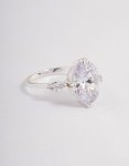 Silver Grand Oval Marquise Ring - M l
