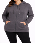 Ladies Hoody Track Top Charc - 6XL Chcoal