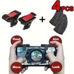 4PCS SET Touch Screen Thumb Grips And Left And Right Game Triggers Smartphone Game Shooting Controller For Pubg Game Shooting Ga