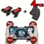 4PCS/SET Touch Screen Thumb Grips And Left And Right Game Triggers Smartphone Game Shooting Controller For Pubg Game Shooting Games