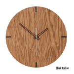 Mika Wall Clock In Oak - 300MM Dia Natural Sleek White Second Hand