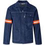 Cast Premium 100% Cotton Denim Jacket - Reflective Arms - Orange Tape SIZE-2XL Colour-blue