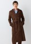 Belted Faux Suede Trench Coat