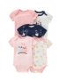 5pcs Newborn Infant Baby Girl Bodysuit Cute Embroidery Casual Hooded Romper Suit