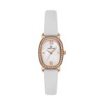 Premium Gold Tone White Leather Watch