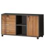 90CM Wood 3 Locking Drawer Large Filing Cabinet Storage Cupboard Locker