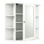 Bathroom Cabinet With Mirror 4-HOLE Wall Mount Cabinet Storage