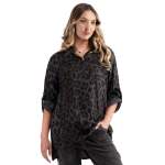 Leopard Print Shirt - Charcoal L xl