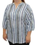 Ladies Stripe Henly Tab Top - 60 Stripe