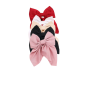 Ladies Elegant Satin Bow Hair Clips - 5PCS Pink Red Black White Beige