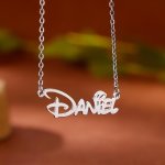Cute Simple Letter Font Customized Necklace Couple Name Necklace Stainless Steel Rose Personalized Customized Flower Crown Butte