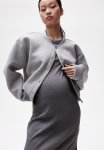 Mama Ribbed T-Shirt Dress - Dark Grey Marl