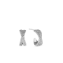 Sterling Silver Cubic Zirconia Crossover Hoop Earrings
