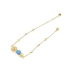 French Vintage Blue Turquoise Flower Bracelet For Women
