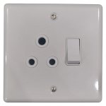 Lear Single Socket White 100X100MM Metal