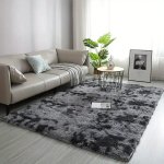 1PC Dark Gray Cute Luxury Non-slip Machine Washable Carpet Soft Fluffy Shag Area Rugs For Living Room Shaggy Floor Carpet For Be