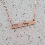 Shanay Personalized Name Bar Necklace Stainless Steel Silver Gold Or Rose Gold Ready In 3 Days