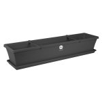 Sebor Sill Planter & Saucer & Clips 75CM Charcoal Livestainable