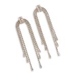 Silver Diamante Curve Earrings