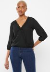 Sissy Boy It's Simple: Long Sleeve Wrap Blouse With Trim - Black