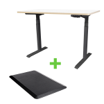 Tekdesk V2.0 Black Frame Height Adjustable Electronic Standing Desk Plus Anti-fatigue Mat COMBO - Tekdesk V2.0 Black Frame & Mat