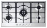 ELBA 02 ELIO 95-545L - 5 Burner Gas Hob Centre Wok Burner 90CM Silver