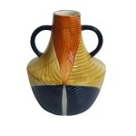 Multicolour Geometric Vase With Handles