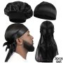 3pcs Men's Silky Durag Bonnet Dome Hat - Comfortable And Breathable Sleeping Bonnets