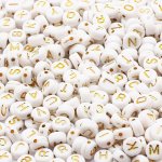 100PCS 7MM Mixed Letter Acrylic Flat Round Loose Beads For Diy Jewelry Making Bracelet Necklace Earrings And Other Jewelry Acces