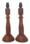 Litex Lamps Hand Carved Wooden Table Lamp With Lampshade Twin Pack