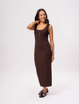 Chocolate Bodycon Dress - M Brown