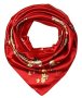 Women's Satin Square Silk Feeling Hair Scarf 35 X 35 Inches Flowers Carnelian By Corciova