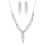 Jewelry Sets Silver Rhinestone Necklace Earring Sets Silver