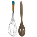 Jamie Oliver - Balloon Whisk And Acacia Slotted Wooden Spoon