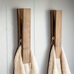 Extra-large Wooden Towel Holder With Clothespin - Modern Farmhouse Bathroom & Laundry Room Wall Decor