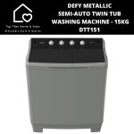 Defy Metallic Semi-auto Twin Tub Washing Machine - 15KG DTT151