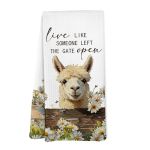 Yorhifa Funny Farmhouse Alpaca Kitchen Dish Towels Farmers Gifts For Men Women Farm House Live Like Someone Left The Gate Open H