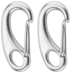Stainless Steel Spring Snap Hooks Pair 50MM