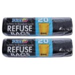 Source Direct - Refuse Bags 60L 75 X 95CM 20 Units Per Pack - Pack Of 2