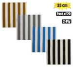 Serviettes 2PLY 33CM 20PC Stripes Marketplace Brits Bros