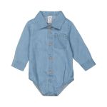 Baby Long Sleeve Chambray Styled Body Vest