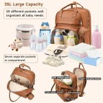 Pu Leather 2 In 1 Diaper Bed Bag