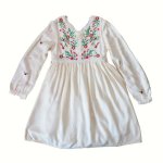 Girls Cream Viscose Dress