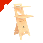 A-stand Height Adjustable Mobile Sit-stand Standing Desk For Home Office - Natural Birch