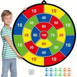 73.66CM Large Dart Board Double-sided Dart Board With Sticky Balls And Darts Indoor/outdoor Sport Fun Party Play Game Toys Gifts