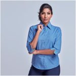Ladies 3 4 Sleeve Micro Check Shirt
