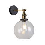 Antique Brass & Glass Ball Wall Light