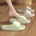 Solid Color Slides Casual Open Toe Soft Sole Shoes Comfortable Indoor Home Bathroom Slides