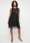Bias Sequin Swing Dress - Black